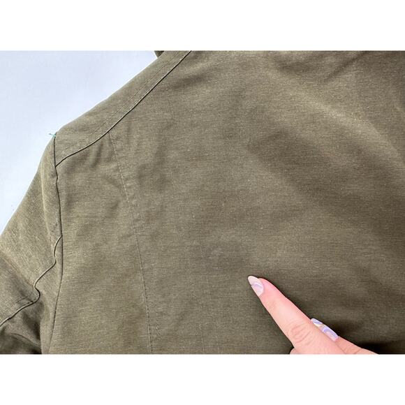 Womens DKNY Jacket Size XS Green Hooded Hidden Zip Up - Picture 14 of 16